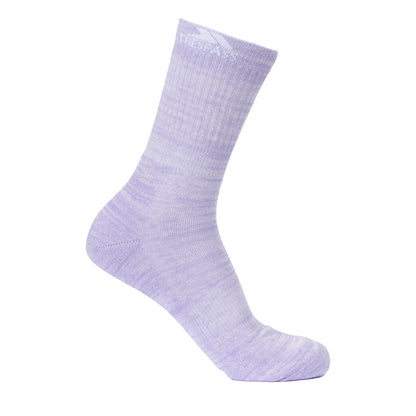 Spruce Green-Oatmeal-Gelsomino Melange - Side - Trespass Womens-Ladies Helvellyn Trekking Socks (Pack Of 3)
