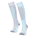 Mist-aqua - Back - Trespass Womens-Ladies Janus II Ski Socks (Pack Of 2)