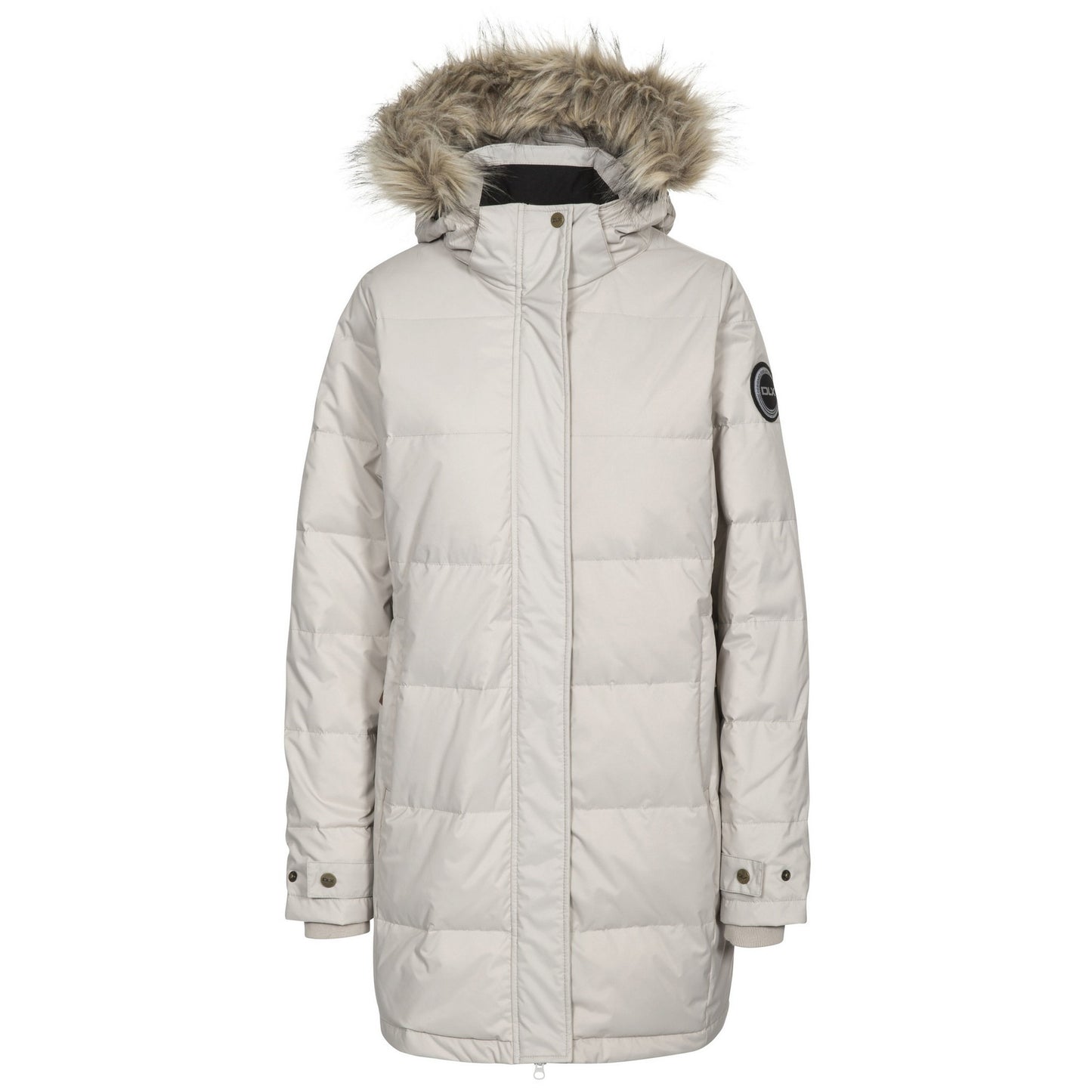Stone - Front - Trespass Womens-Ladies Ophelia Deluxe Hooded Down Jacket