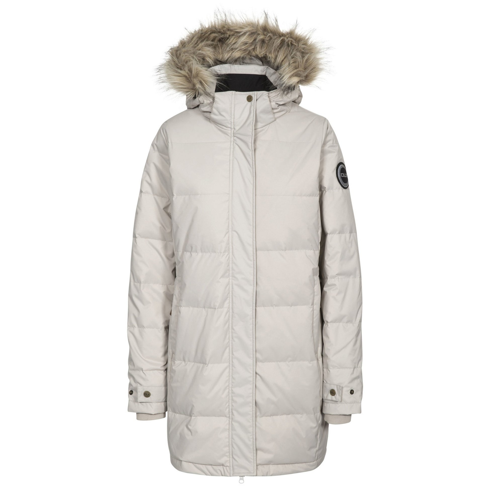 Stone - Front - Trespass Womens-Ladies Ophelia Deluxe Hooded Down Jacket