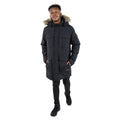 Black - Back - Trespass Mens Pixilation Deluxe Hooded Weatherproof Rain Jacket