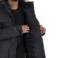 Black - Pack Shot - Trespass Mens Pixilation Deluxe Hooded Weatherproof Rain Jacket