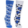 Bright Blue-Platinum - Front - Trespass Childrens-Kids Rockies Ski Socks (Pack Of 2)