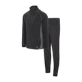 Black - Front - Trespass Unisex Thriller Thermal Top And Bottom Set