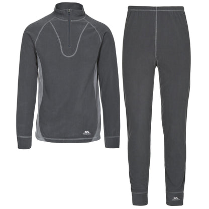 Cement - Front - Trespass Unisex Thriller Thermal Top And Bottom Set