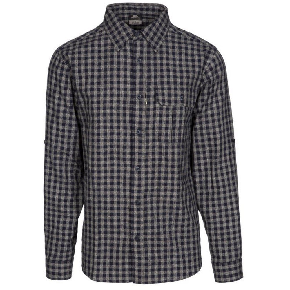 Navy Check - Front - Trespass Mens Participate Shirt