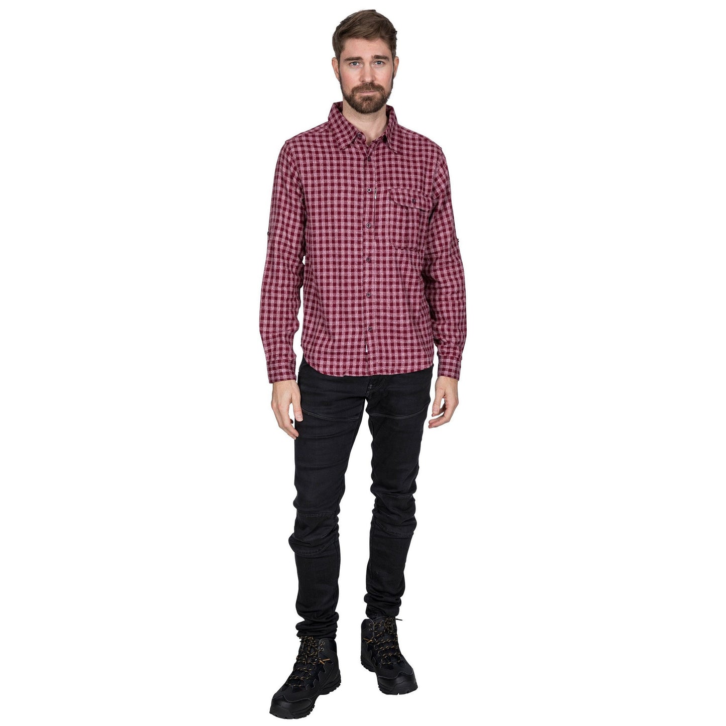 Prune Check - Back - Trespass Mens Participate Shirt