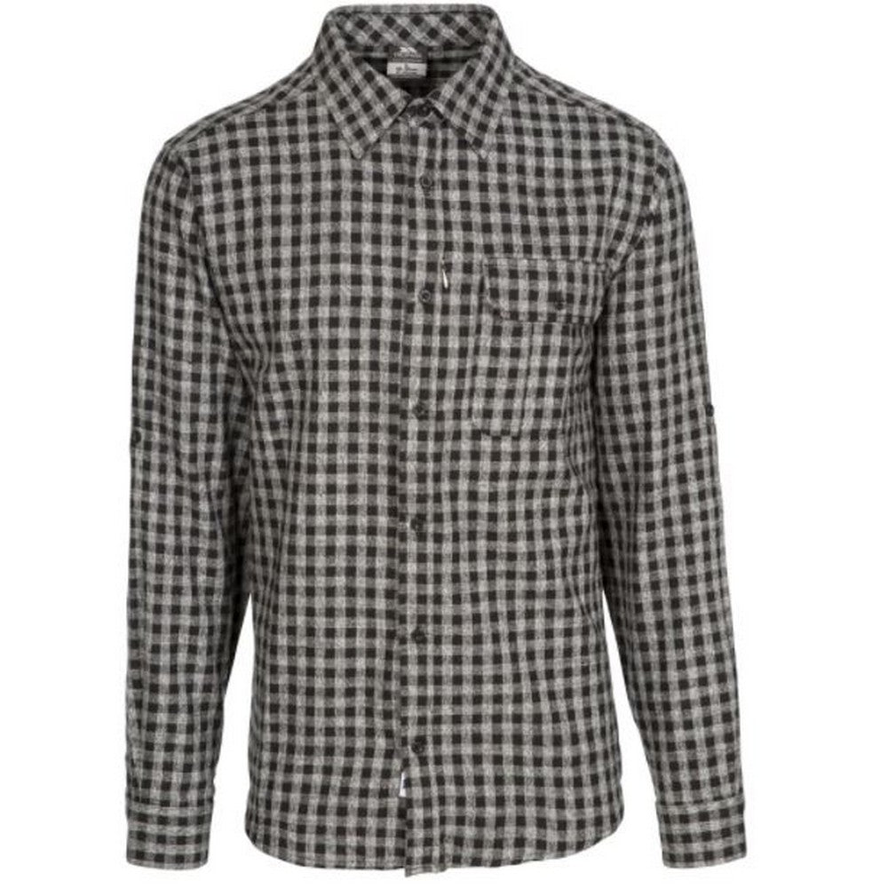 Black Check - Front - Trespass Mens Participate Shirt
