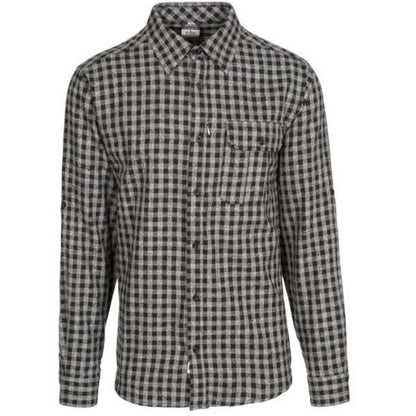 Black Check - Front - Trespass Mens Participate Shirt