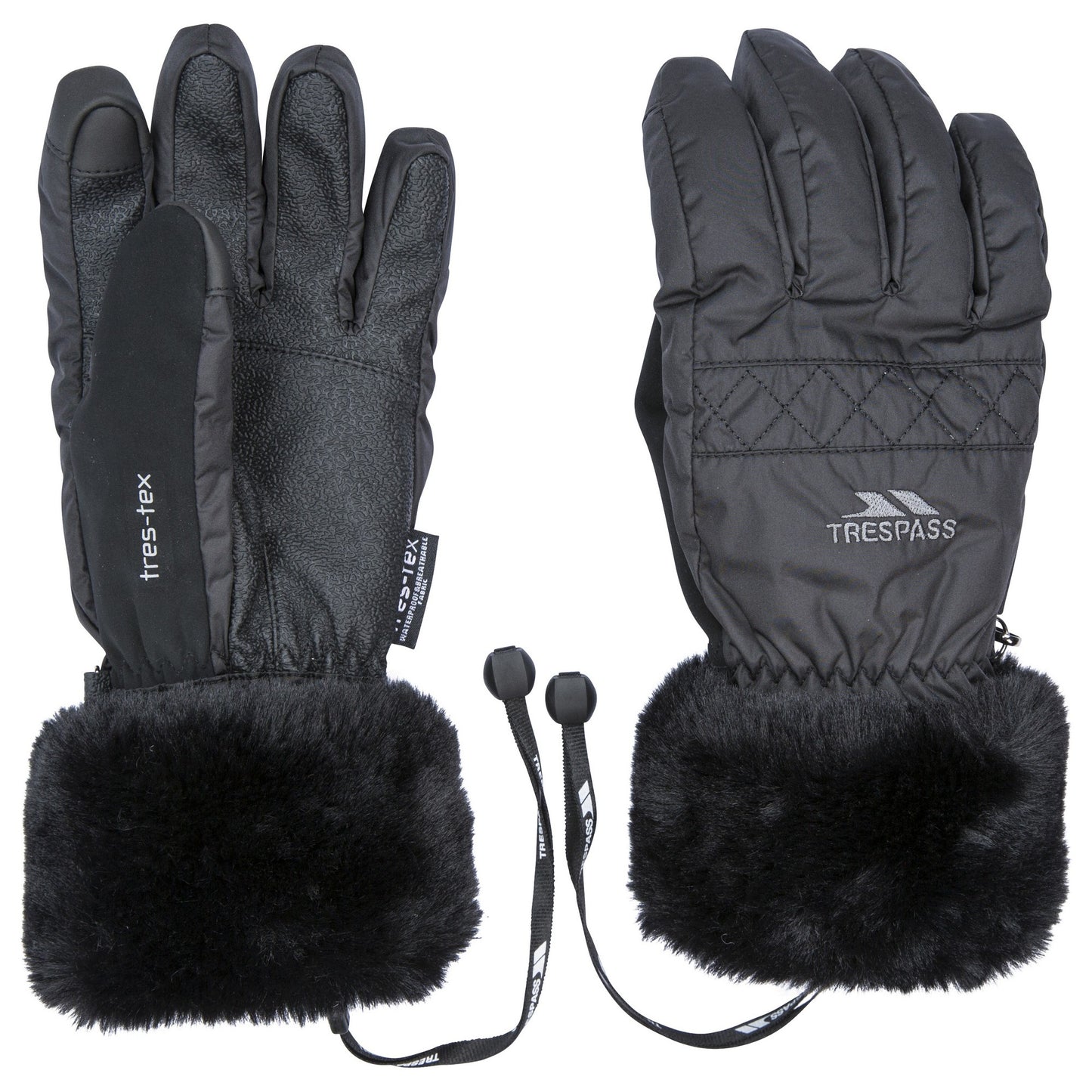 Black - Front - Trespass Womens-Ladies Yanki Gloves