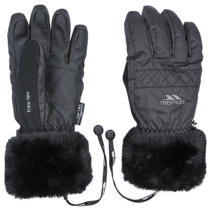 Black - Front - Trespass Womens-Ladies Yanki Gloves