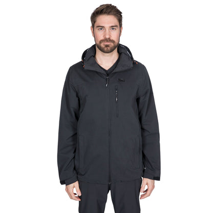 Black - Back - Trespass Mens Weir Waterproof Jacket