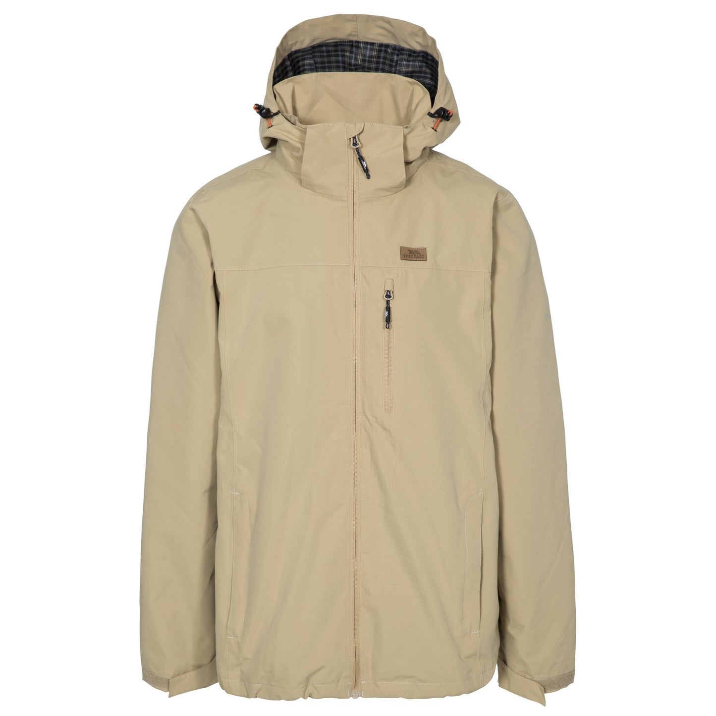Tan - Front - Trespass Mens Weir Waterproof Jacket