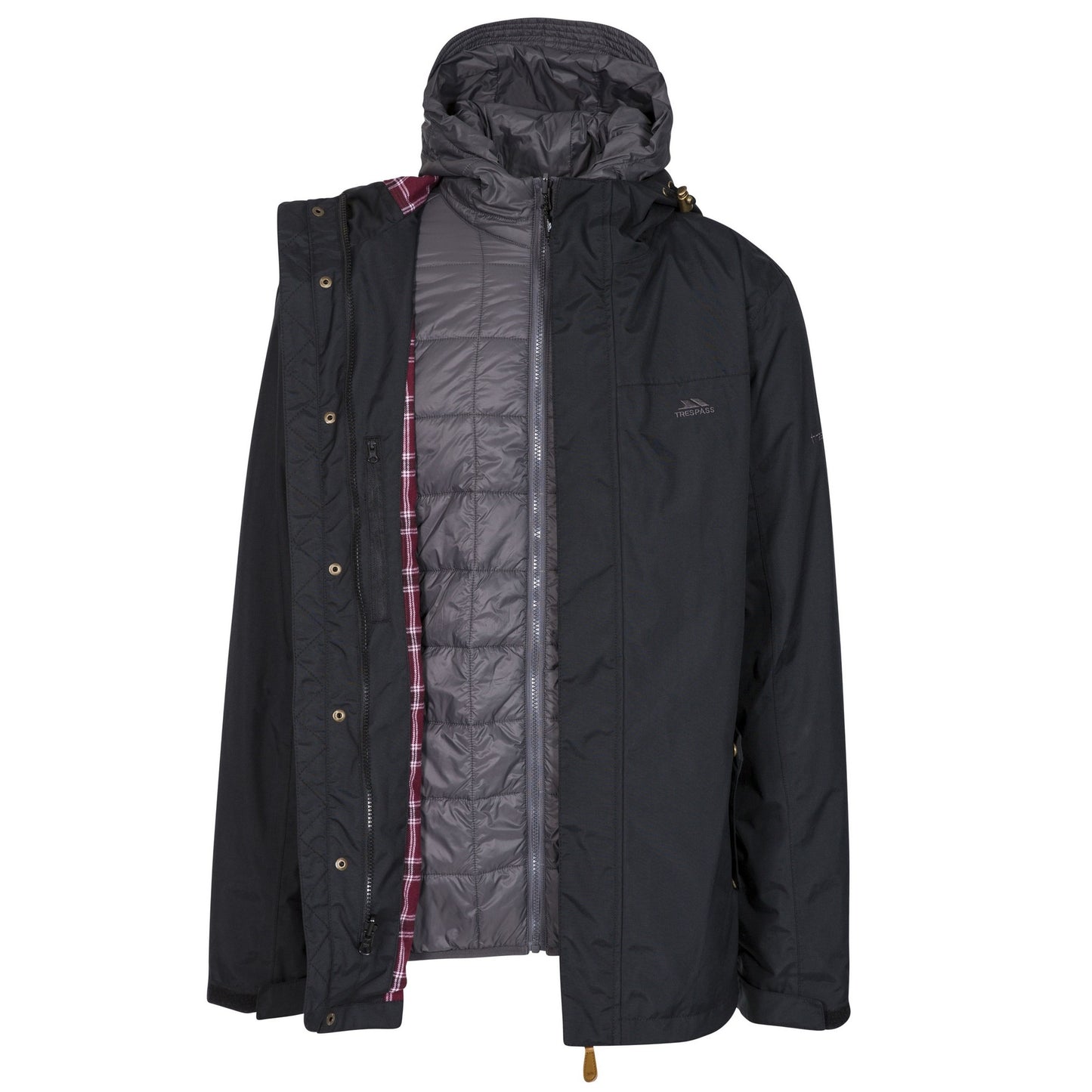 Black - Back - Trespass Mens Enthusiasts Waterproof Jacket