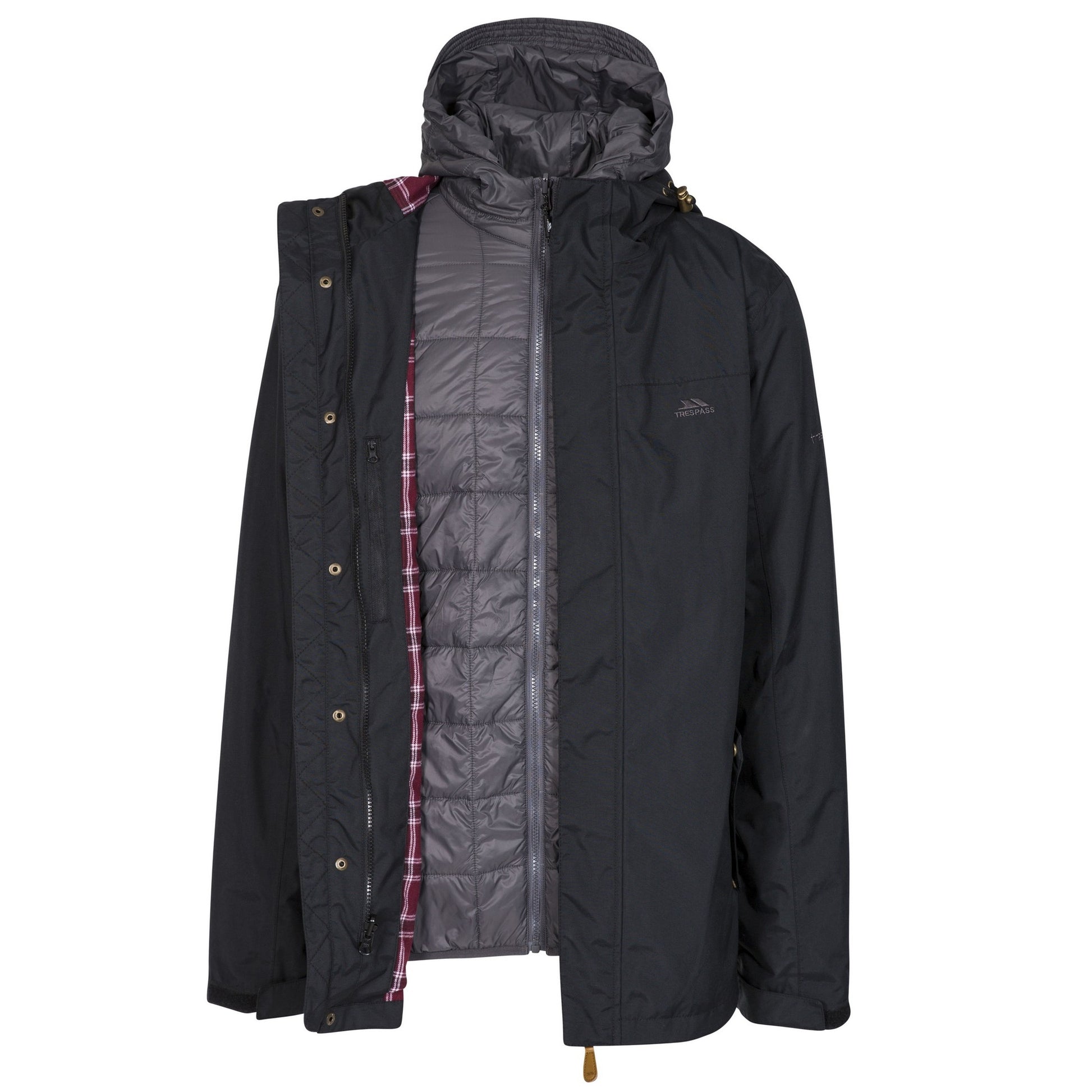 Black - Back - Trespass Mens Enthusiasts Waterproof Jacket