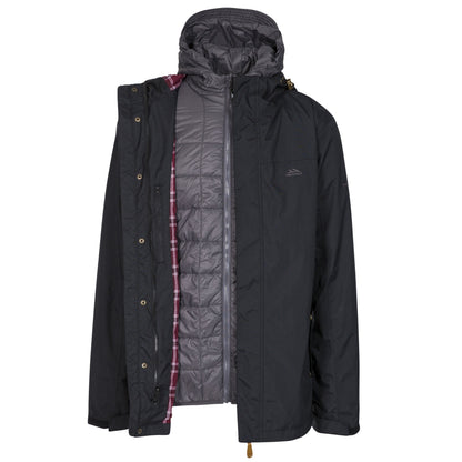 Black - Back - Trespass Mens Enthusiasts Waterproof Jacket