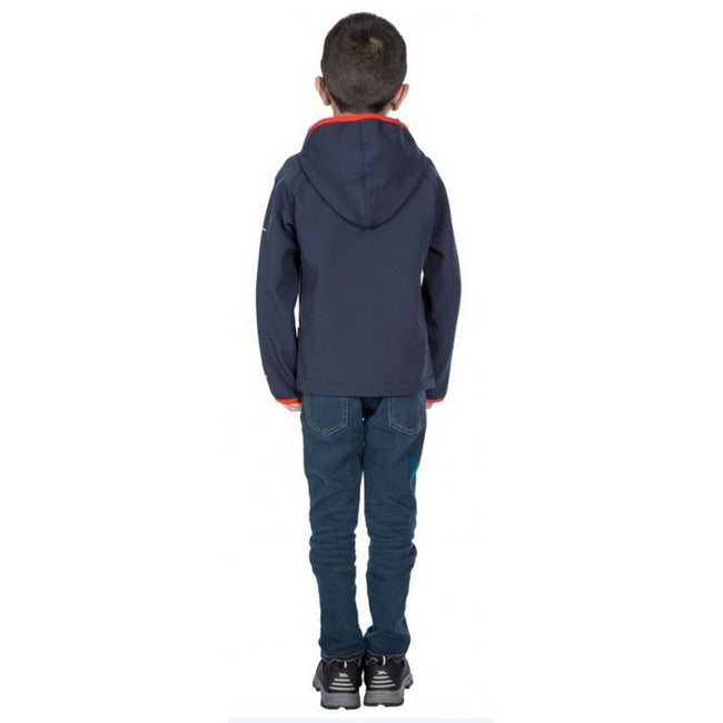Navy - Side - Trespass Childrens-Kids Kian Softshell Jacket