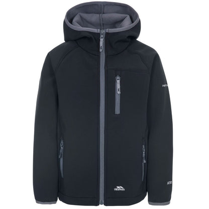 Black - Front - Trespass Childrens-Kids Kian Softshell Jacket