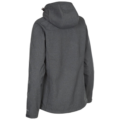 Dark Grey-Blush Marl - Back - Trespass Womens-Ladies Claren II Waterproof Softshell Jacket