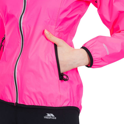 Hi Visibility Pink - Pack Shot - Trespass Womens-Ladies Beaming Packaway Hi-Vis Jacket