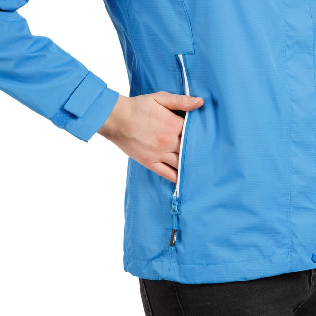 Vibrant Blue - Close up - Trespass Womens-Ladies Review Waterproof Jacket