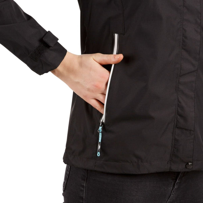 Black - Close up - Trespass Womens-Ladies Review Waterproof Jacket