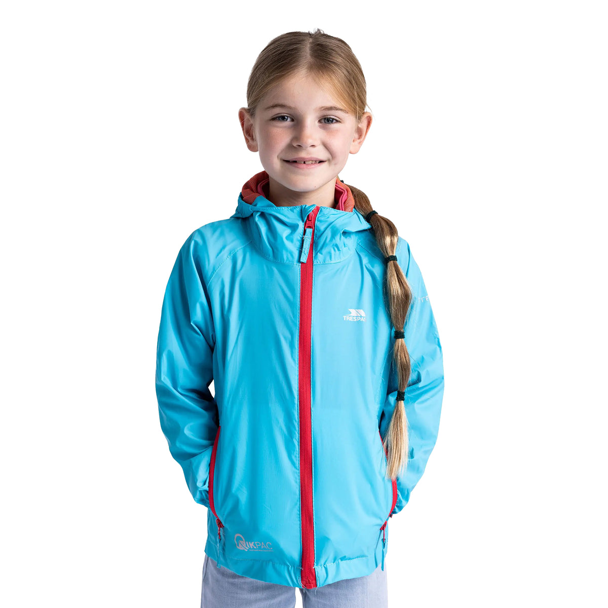 Aquatic - Side - Trespass Childrens-Kids Qikpac Waterproof Packaway Jacket
