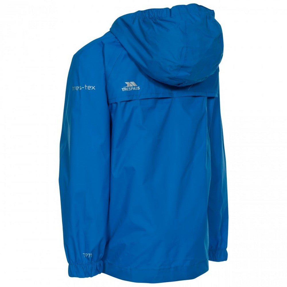 Cobalt - Back - Trespass Childrens-Kids Qikpac Waterproof Packaway Jacket