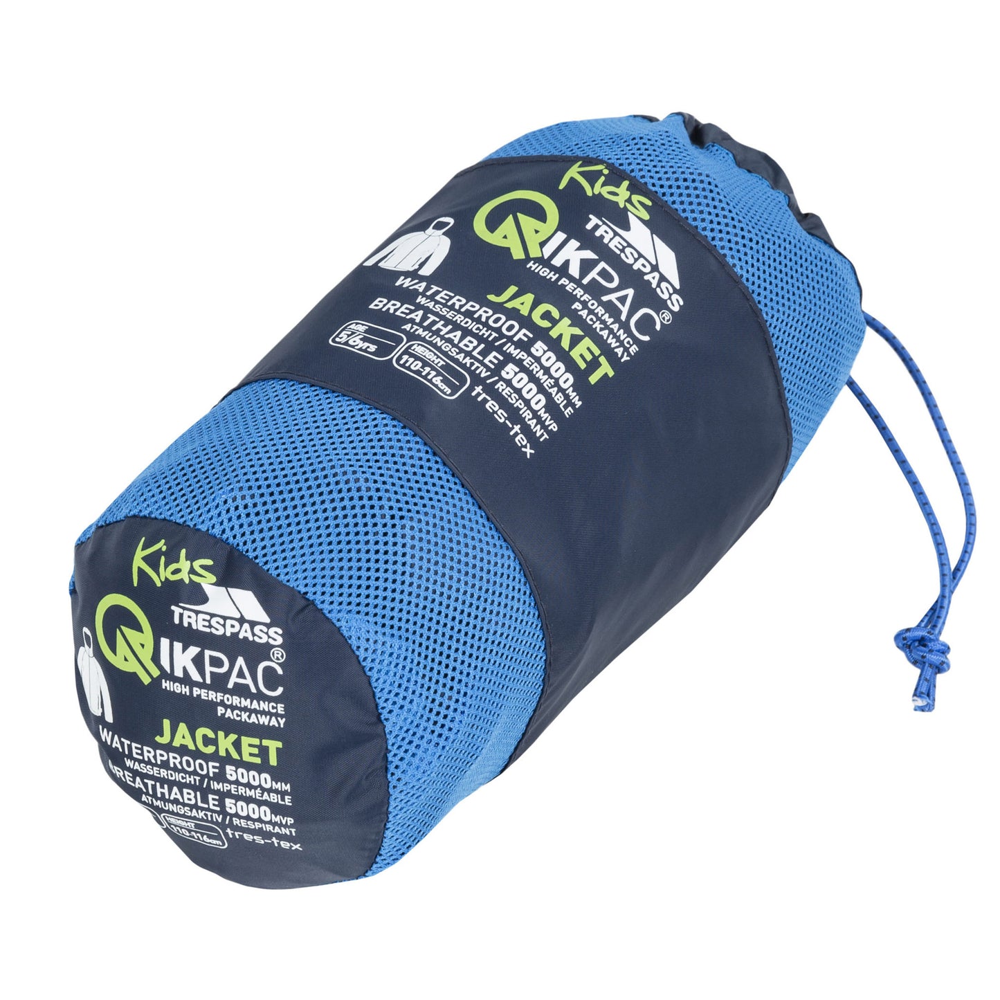 Navy - Lifestyle - Trespass Childrens-Kids Qikpac Waterproof Packaway Jacket