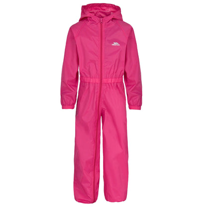 Gerbera - Front - Trespass Childrens-Kids Button Waterproof Rain Suit