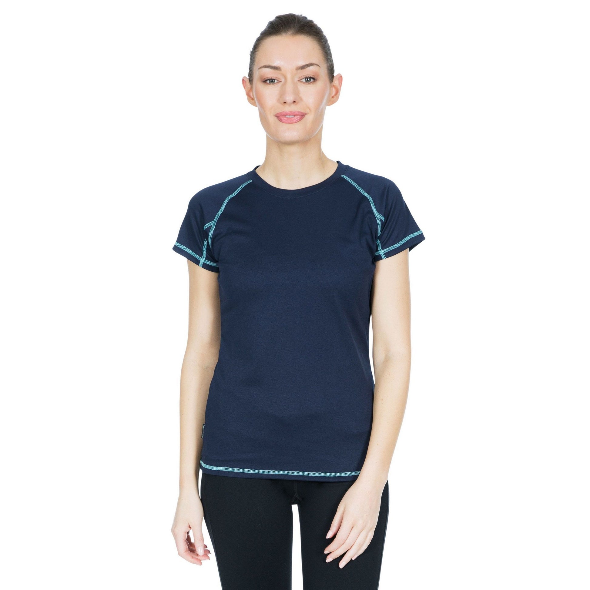 Navy - Side - Trespass Womens-Ladies Viktoria Active T-Shirt