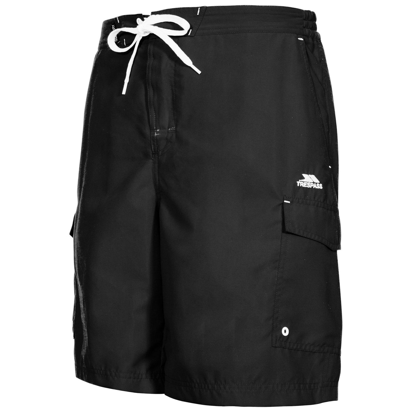Black - Side - Trespass Mens Crucifer Surf Shorts