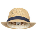 Natural - Front - Trespass Womens-Ladies Trilby Straw Hat