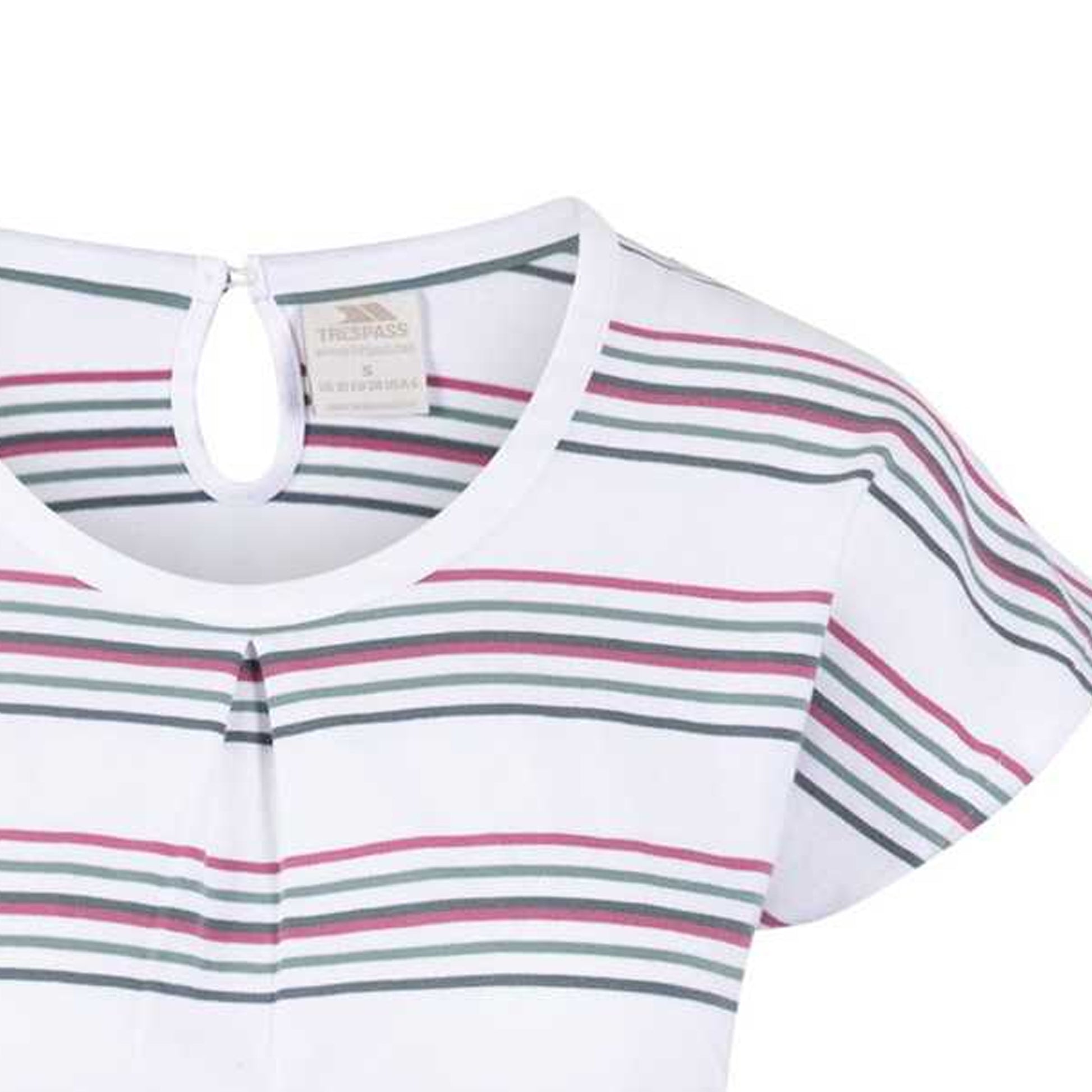 Multicoloured Stripe - Side - Trespass Womens-Ladies Lidia Round Neck Cotton Dress