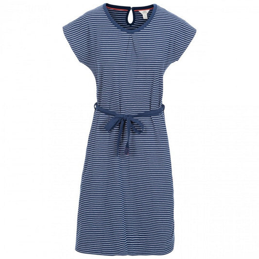 Navy Stripe - Front - Trespass Womens-Ladies Lidia Round Neck Cotton Dress