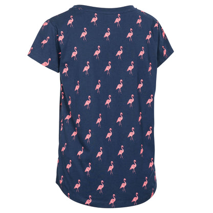 Navy Flamingo - Back - Trespass Womens Carolyn Short Sleeved Patterned T Shirt
