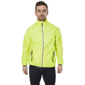 Hi Visibility Yellow - Back - Trespass Mens Retract Hi-Vis Packaway Waterproof Jacket.