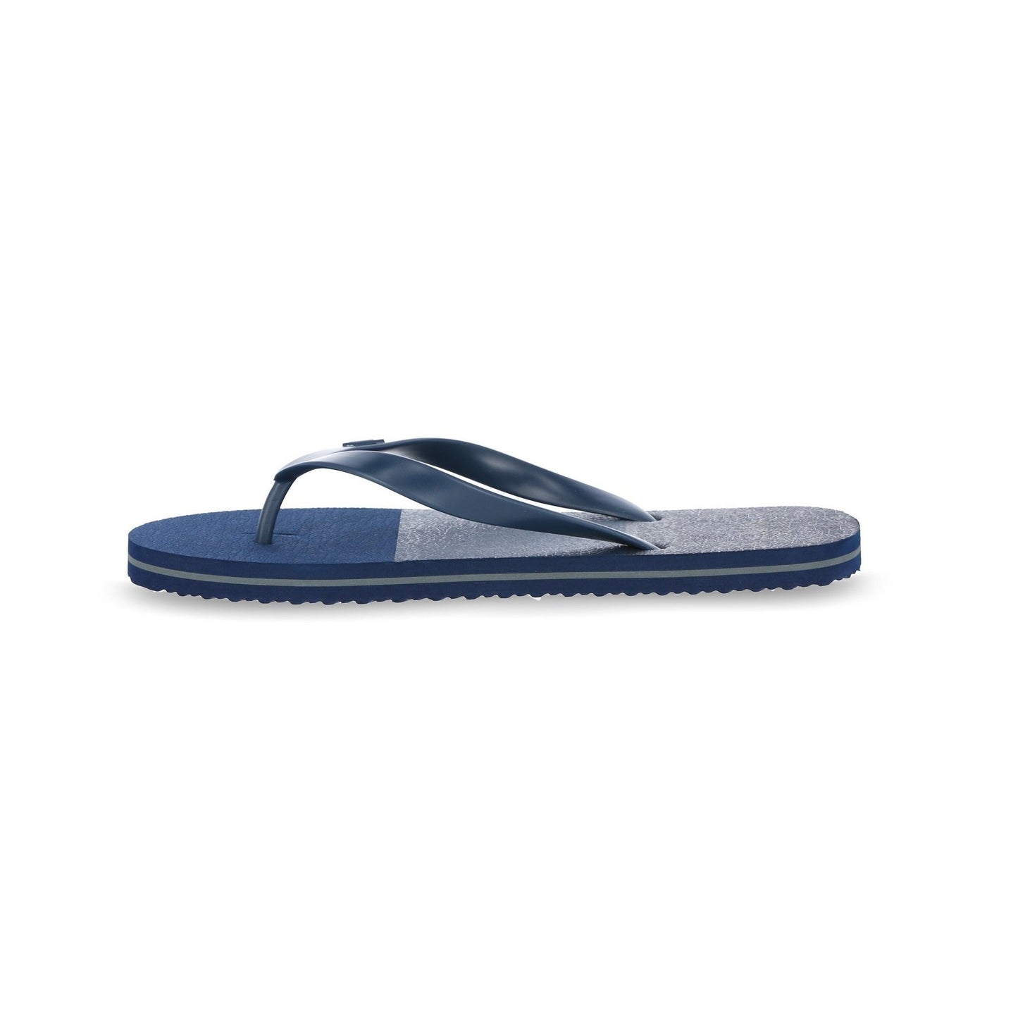 Navy Stripe - Side - Trespass Mens Esten Cushioned Flip Flops