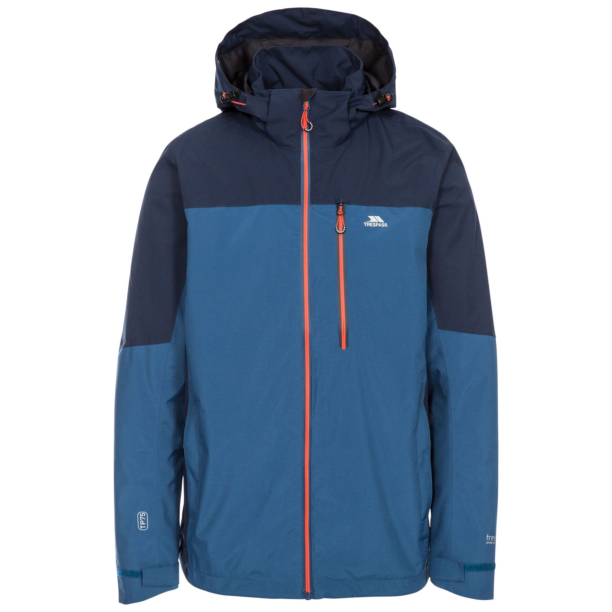 Indigo - Front - Trespass Mens Tappin Hooded Waterproof Jacket