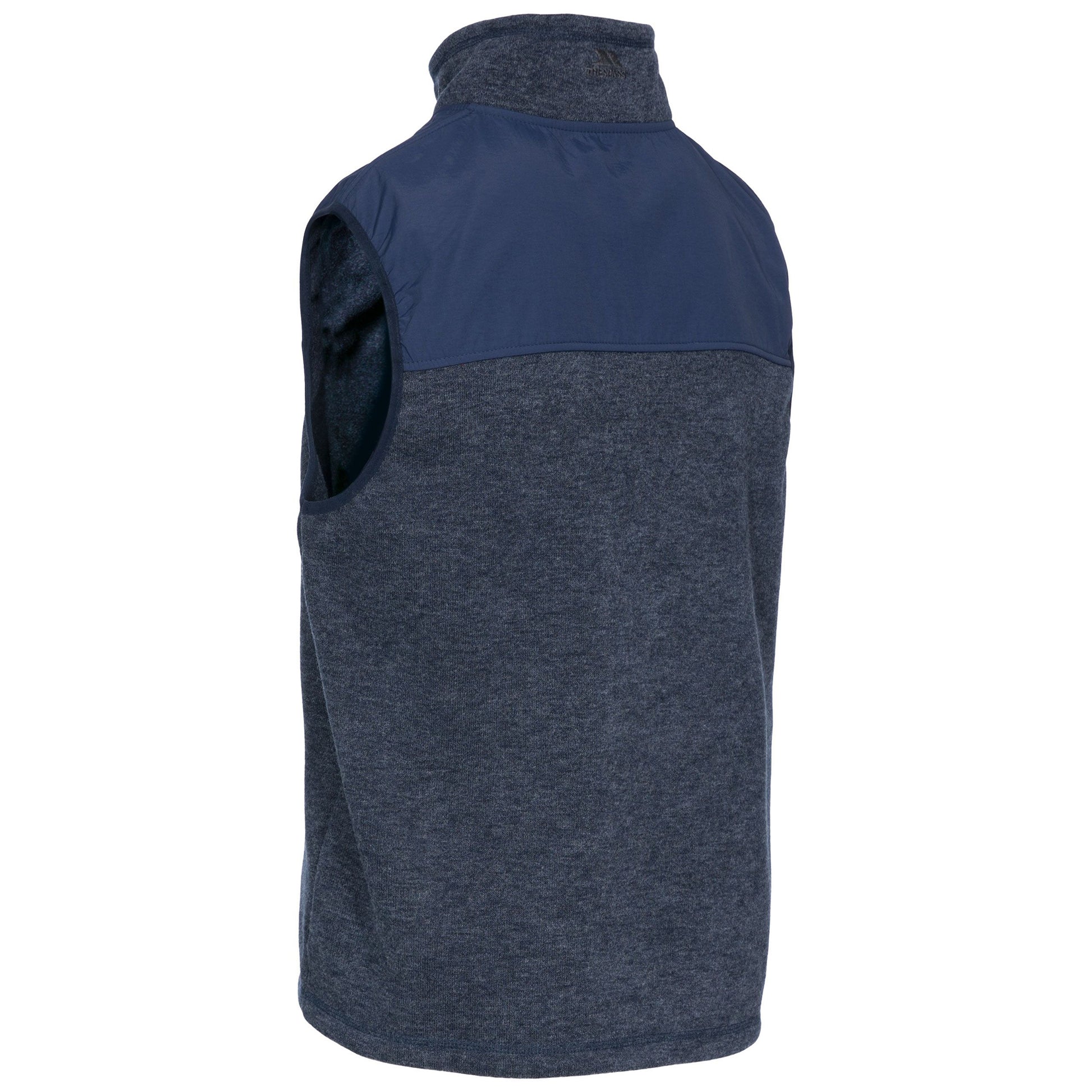 Navy Melange - Back - Trespass Mens Leafminer Fleece Gilet