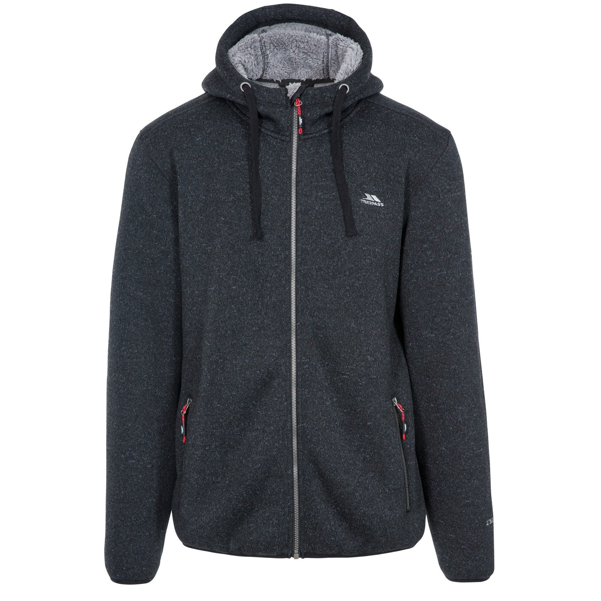 Black Marl - Front - Trespass Mens Tableypipe Fleece Jacket