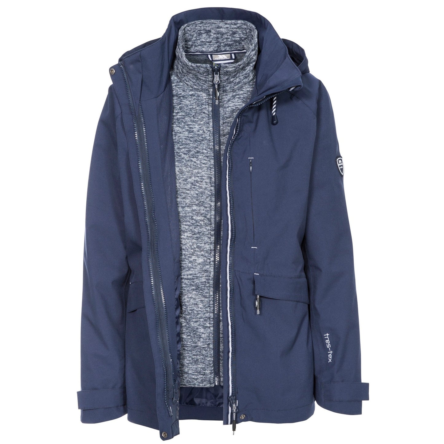Navy - Back - Trespass Womens-Ladies Cruising Waterproof 3-In-1 Jacket