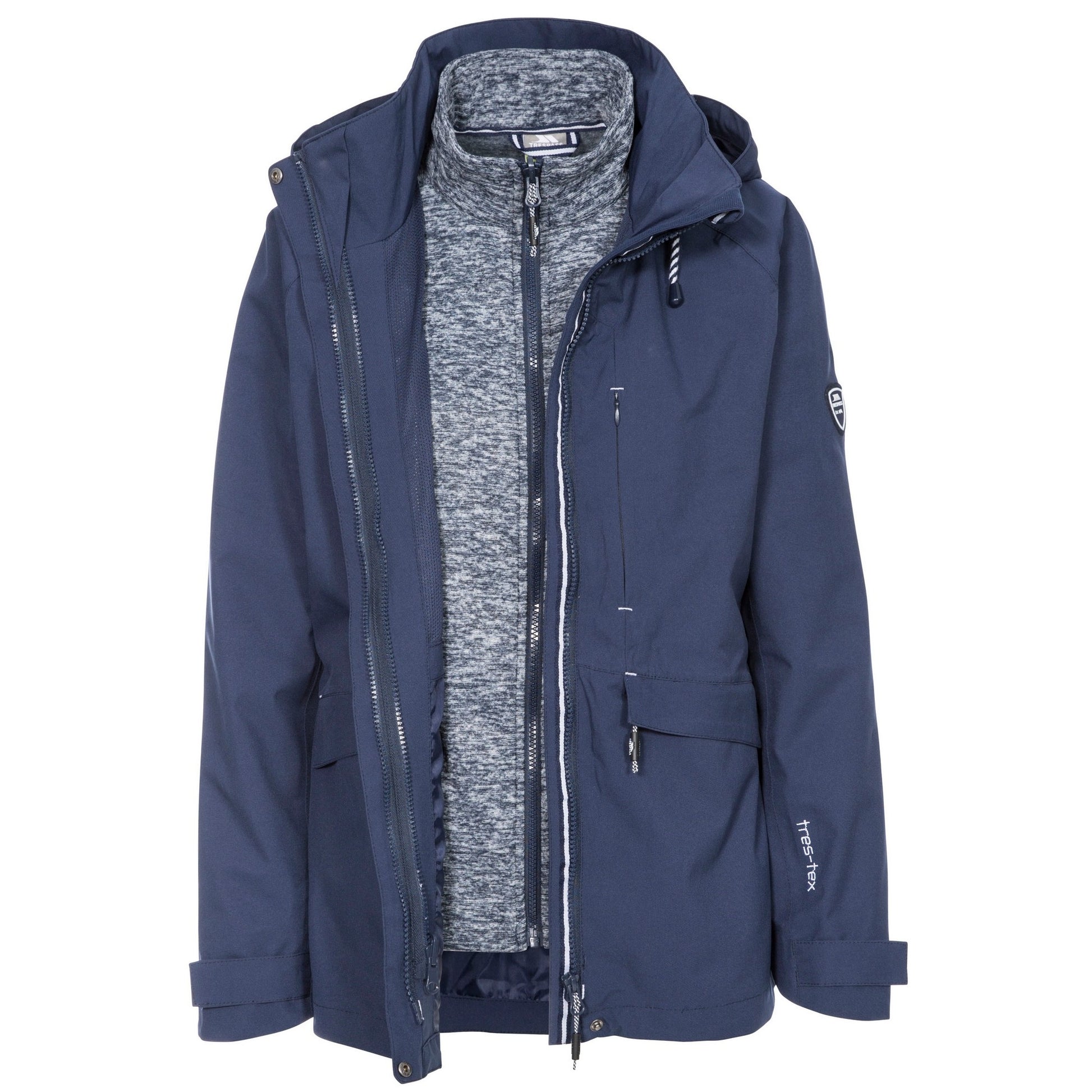 Navy - Back - Trespass Womens-Ladies Cruising Waterproof 3-In-1 Jacket