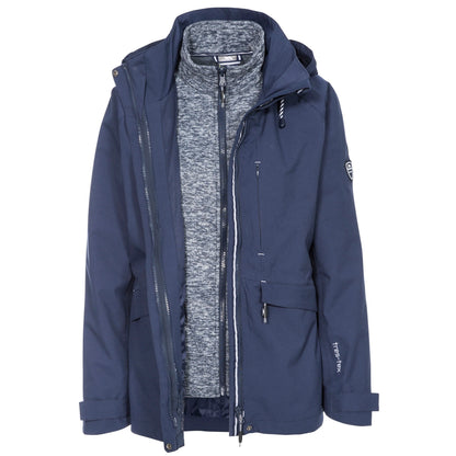 Navy - Back - Trespass Womens-Ladies Cruising Waterproof 3-In-1 Jacket
