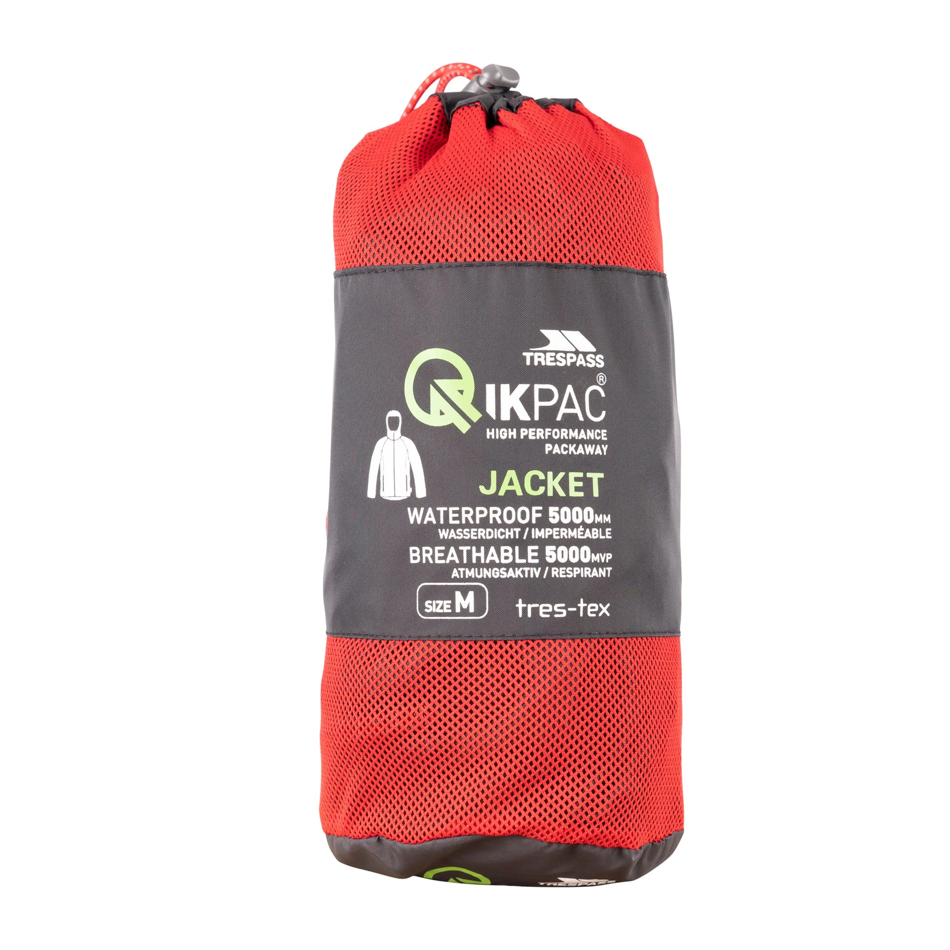 Black-Red - Lifestyle - Trespass Qikpac X Unisex Packaway Jacket