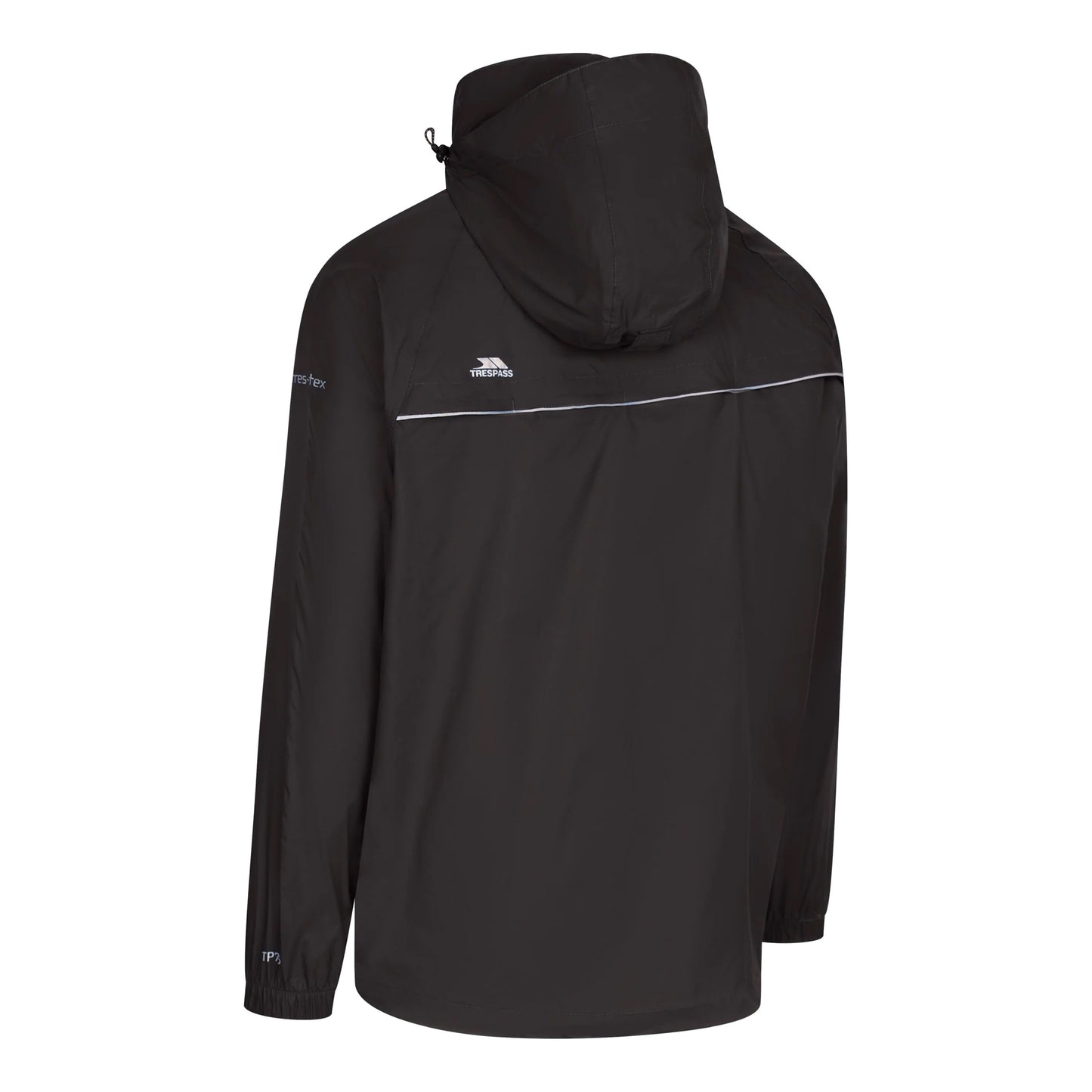 Black - Back - Trespass Qikpac X Unisex Packaway Jacket