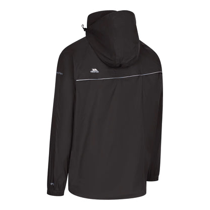 Black - Back - Trespass Qikpac X Unisex Packaway Jacket
