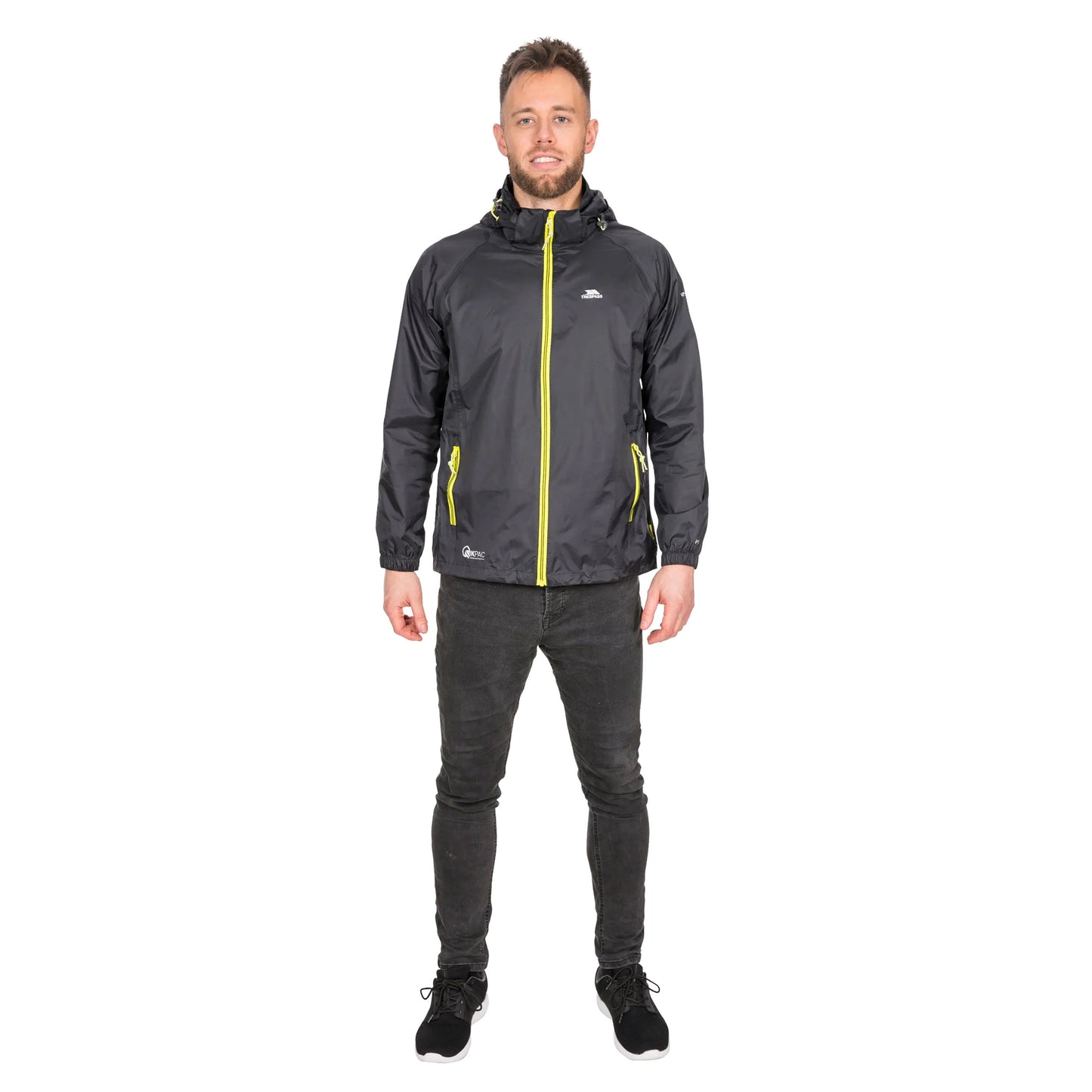 Black - Side - Trespass Qikpac X Unisex Packaway Jacket