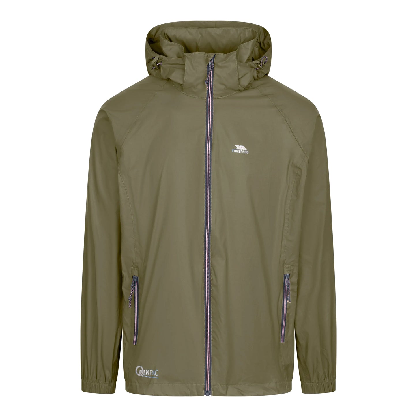Moss - Front - Trespass Qikpac X Unisex Packaway Jacket