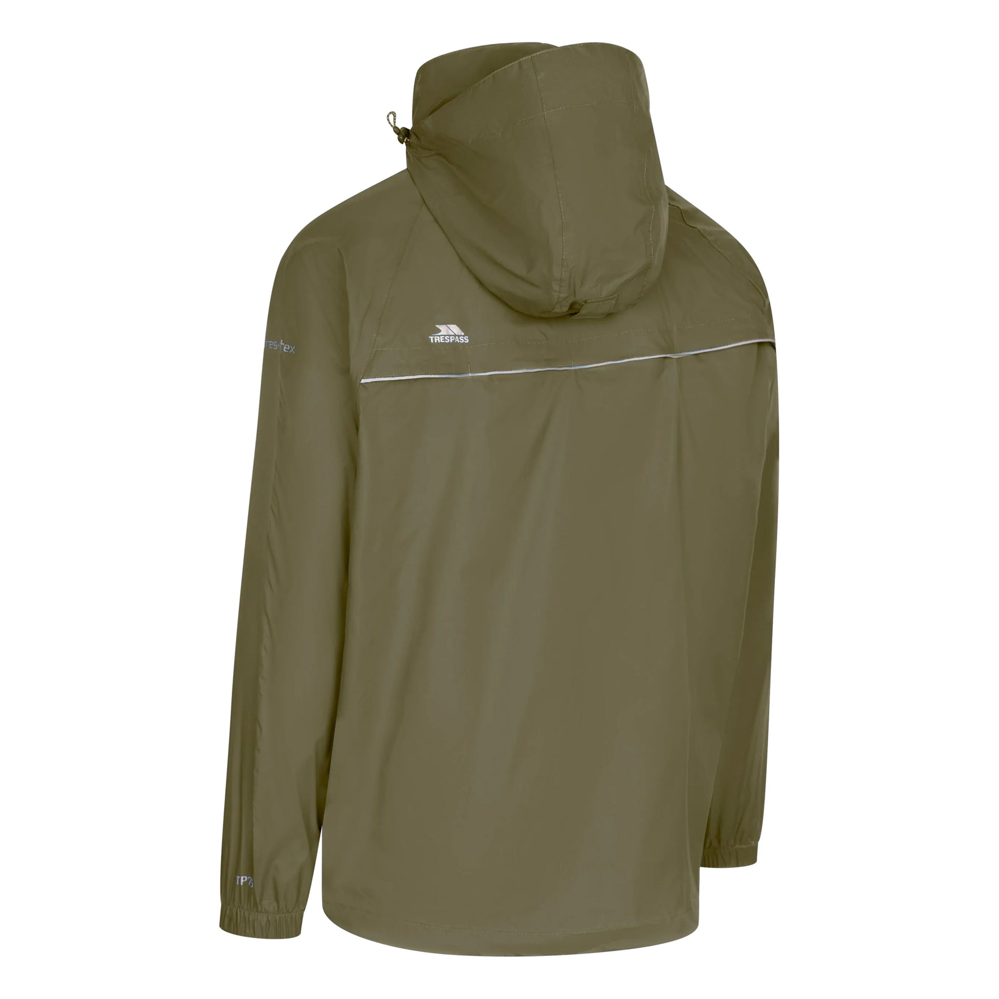 Moss - Back - Trespass Qikpac X Unisex Packaway Jacket